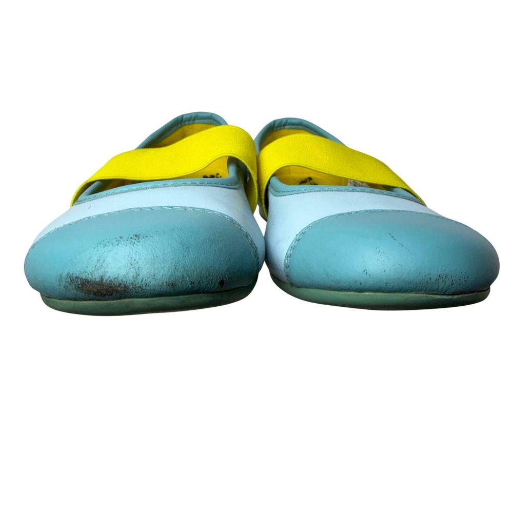 Vintage Y2K Royal Elastics Ballet Flat Shoes Blue Yellow Colorblock Kidcore  W8 - Picture 9 of 15